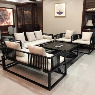 新中式沙发新古典实木布艺现代简约禅意酒店样板房万物木家具定制