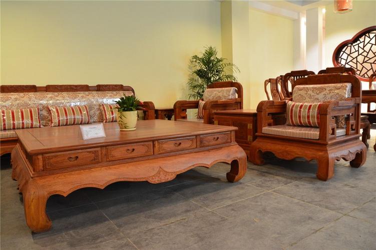 红木家具,红木家具图片缅甸花梨木沙发10件套